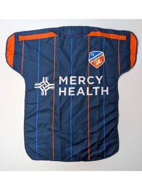 FC Cincinnati MLS Soccer Rally Towel Jersey Blue Orange Stripe Microfiber FCC